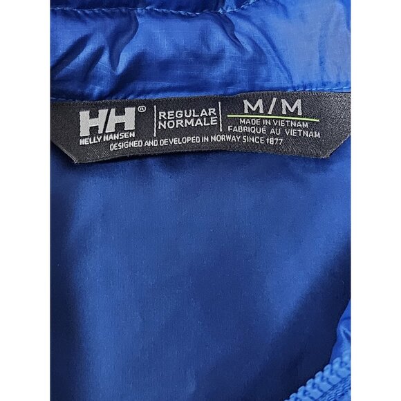 HH Puffer Jacket Mens Medium Blue Verglasn Down Coat Outdoors Casual - Picture 9 of 9